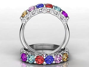 Larger 3.5 mm Six Birthstones by Christopher Michael With Diamond Accent*