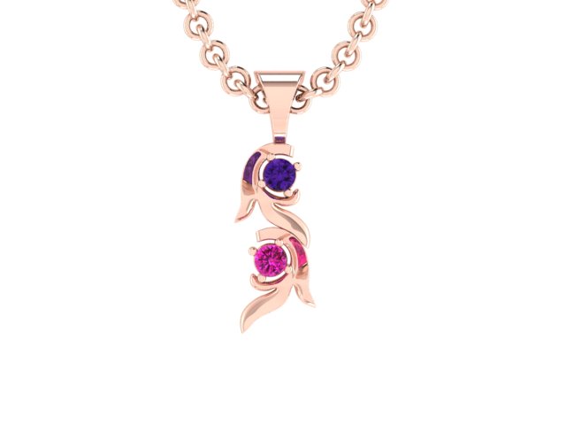 Christopher Michael Vine of Life Journey Pendant with 2 Gemstone*