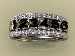 6 Birthstones Mothers Ring Flanked with Fine Diamond* Christopher Michael Design - MothersFamilyRings.com