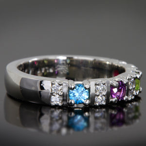 Our Most Popular Mothers ring with Four Larger 3.5 mm Gems by Christopher Michael*