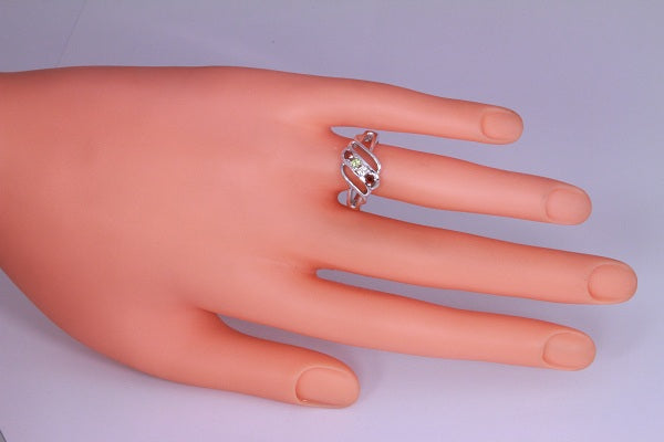 Wave Mothers Ring with Four Fine Natural Birthstones* - MothersFamilyRings.com