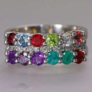 12 Stone Mothers Ring with Diamonds* Christopher Michael Design - MothersFamilyRings.com