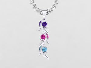Christopher Michael Vine of Life Journey Pendant with 3 Natural Gemstones*