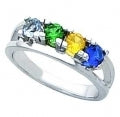 Four Birthstone Split Shank Mothers Ring* - MothersFamilyRings.com