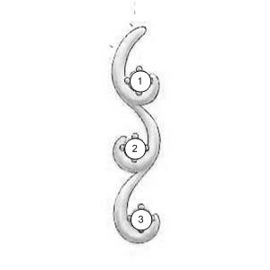 Flowing Drop Mother's Pendant with 3 Natural Birthstones*