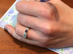 2 Birthstone Christopher Michael Designed Mothers Ring with Fine Diamonds* - MothersFamilyRings.com