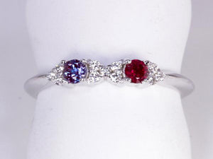 2 Birthstone Mothers Ring With .11 carats of Fine  Diamonds by Christopher Michael* - MothersFamilyRings.com