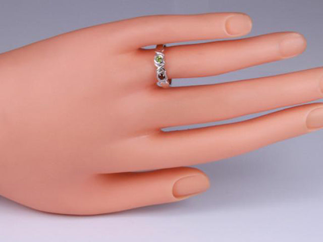 1 Stone Bezeled Hugs and Kisses Mothers Ring MothersFamilyRings