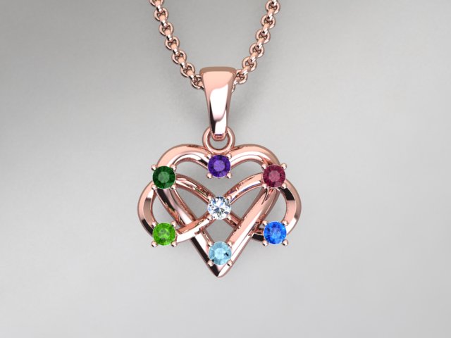 7 Stone Infinity Mother's Pendant* Christopher Michael Design