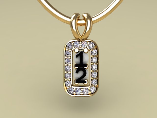 2 Birthstone Mothers Pendant with Diamonds Around by Christopher Michael* - MothersFamilyRings.com
