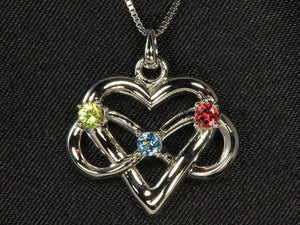 3 Stone Infinity Mother's Pendant Christopher Michael Design - mothers family rings