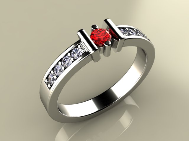 Original Christopher Michael Designed One Birthstone Mothers Ring With Fine Cut Diamonds*