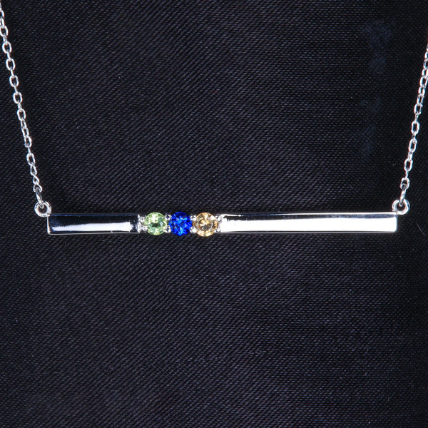 4 Sided Birthstone Bar Necklace | Short Bar – Tom Design Shop