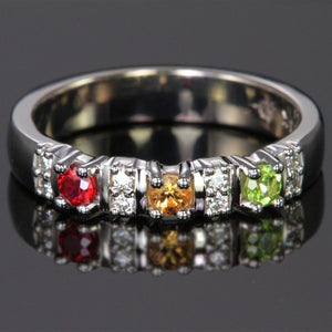 3 Birthstone Christopher Michael Designed Mothers Ring with Fine Diamonds* - MothersFamilyRings.com