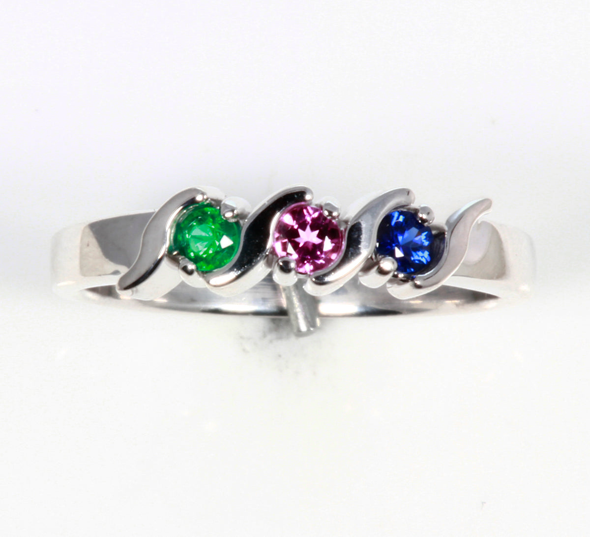 3 Stone S bar Mothers Ring* - MothersFamilyRings.com