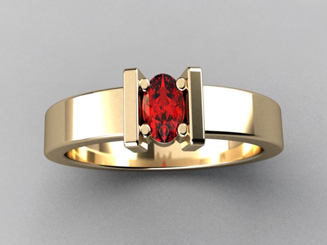 One Stone Oval Mothers Ring with Bars* designed by Christopher Michael - MothersFamilyRings.com