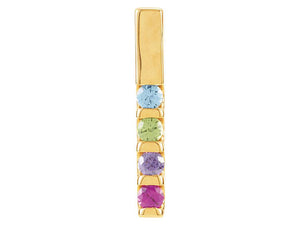 4 stone Channel Set Mother's Pendant with Natural Gemstones - mothers family rings