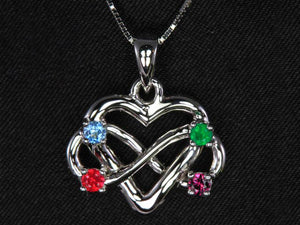 4 Stone Infinity Mother's Pendant Christopher Michael Design - mothers family rings