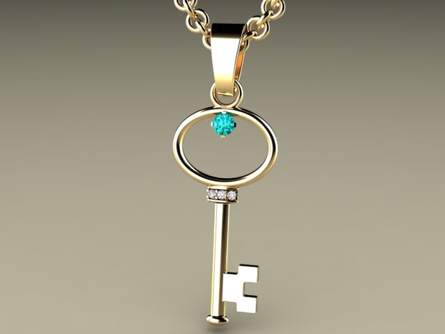 Key To My Heart Mother&#39;s Pendant with One Birthstones*