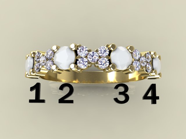 4 Birthstone Mothers Ring With .21 carats of Fine Diamonds by Christopher Michael* - MothersFamilyRings.com