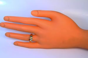Engraved Ring With Three 3mm Natural Gems* - MothersFamilyRings.com