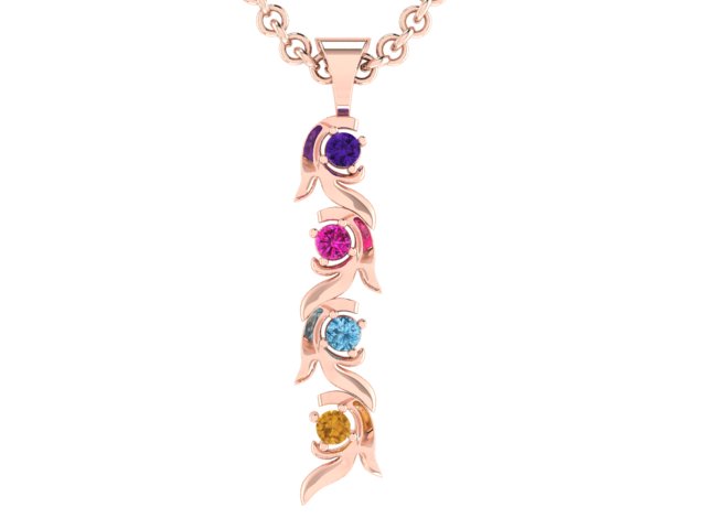 Christopher Michael Vine of Life Journey Pendant with 4 Natural Gemstones*