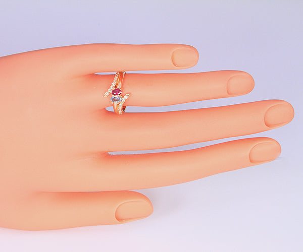 Two Oval Birthstone Mothers Ring with Fine Diamonds by Christoper Michael*