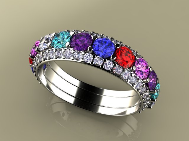 Ten Birthstone Mothers Ring by Christopher Michael