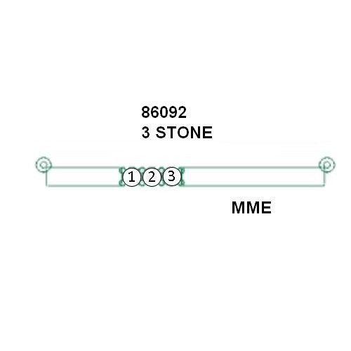 Bar Necklace for Mom 3 Stone*