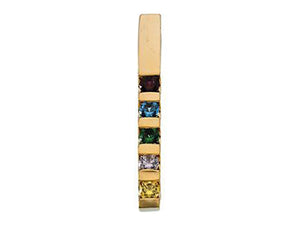 5 stone Channel Set Mother's Pendant with Natural Gemstones - mothers family rings