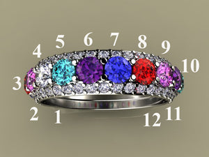 Twelve Birthstone Mothers Ring by Christopher Michael*