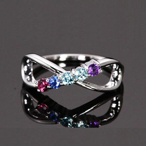 5 Stone Infinity Mothers Ring
