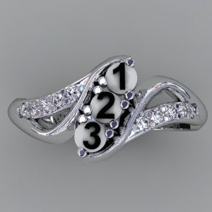 Christopher Michael Designed Twist Mothers Ring With Fine Cut Diamonds* - MothersFamilyRings.com