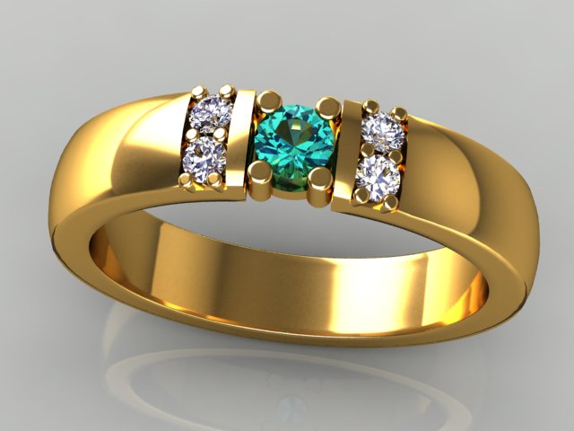 Our Most Popular Mothers ring with One Larger 3.5 mm Gems by Christopher Michael*