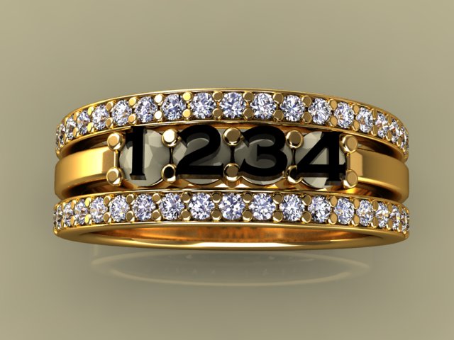 4 Birthstones Mothers Ring Flanked with Fine Diamond* Christopher Michael Design - MothersFamilyRings.com
