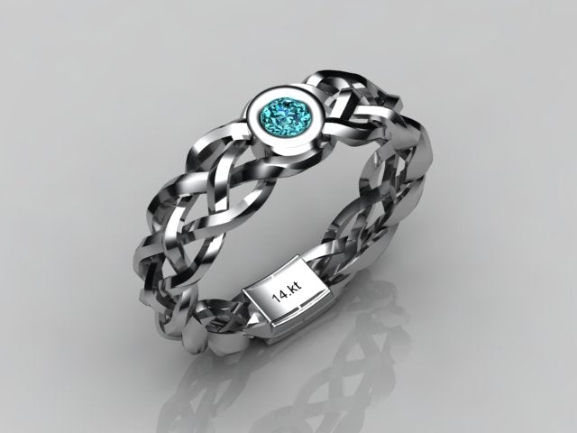 Custom Designed by Christopher Michael Mothers Ring With One Bezeled 3mm Birthstones*