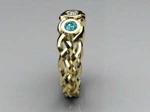 Custom Designed by Christopher Michael Mothers Ring With Three Bezeled 3mm Birthstones*