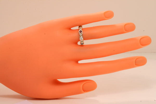 4 Stone Bezeled Hugs and Kisses Mothers Ring* Designed by Christopher Michael - MothersFamilyRings.com