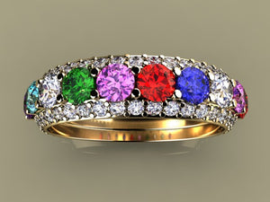 Eleven Birthstone Mothers Ring by Christopher Michael*