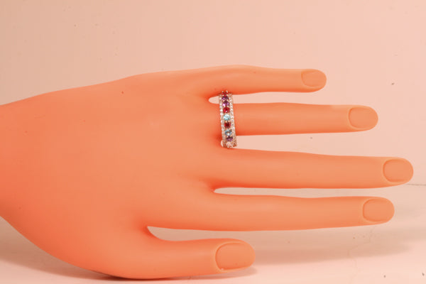 5 Birthstones Mothers Ring Flanked with Fine Diamond* Christopher Michael Design - MothersFamilyRings.com