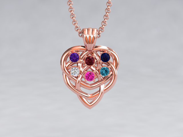 Celtic Mothers Birthstone Pendant 6 Stone* Christopher Michael Design