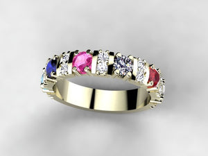 Our Most Popular Mothers ring with Four Larger 3.5 mm Gems by Christopher Michael*