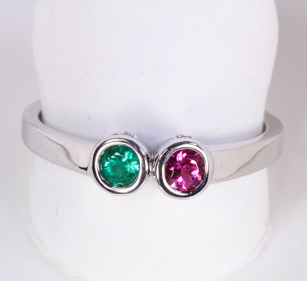 Christopher Michael Design with 2 Bezel Set Gemstones and Diamonds