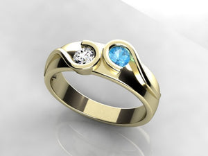 Larger Round Fine Natural Two Birthstone Mothers Ring* designed by Christopher Michael