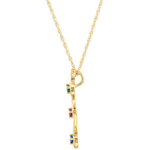 Flowing Drop Mother's Pendant with 3 Natural Birthstones*