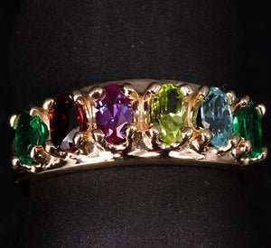 Six Stone Oval Mothers Ring* - MothersFamilyRings.com