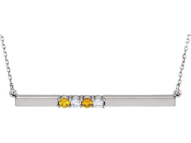 Bar Necklace for Mom 4 Stone - mothers family rings