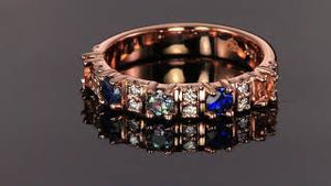 5 Stone Christopher Michael Designed Mothers Ring with Fine Diamonds* - MothersFamilyRings.com