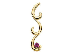 Flowing Drop Mother's Pendant with One Natural Birthstone - mothers family rings