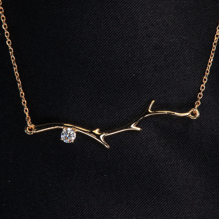 One Stone Family Branch Necklace
